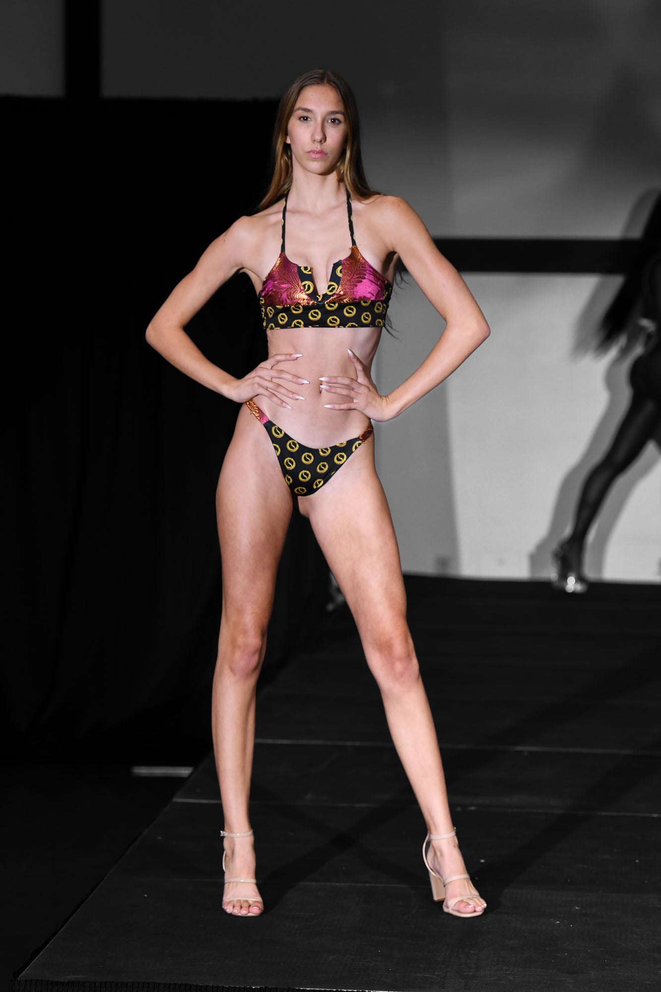 red and black ounsiray bikini