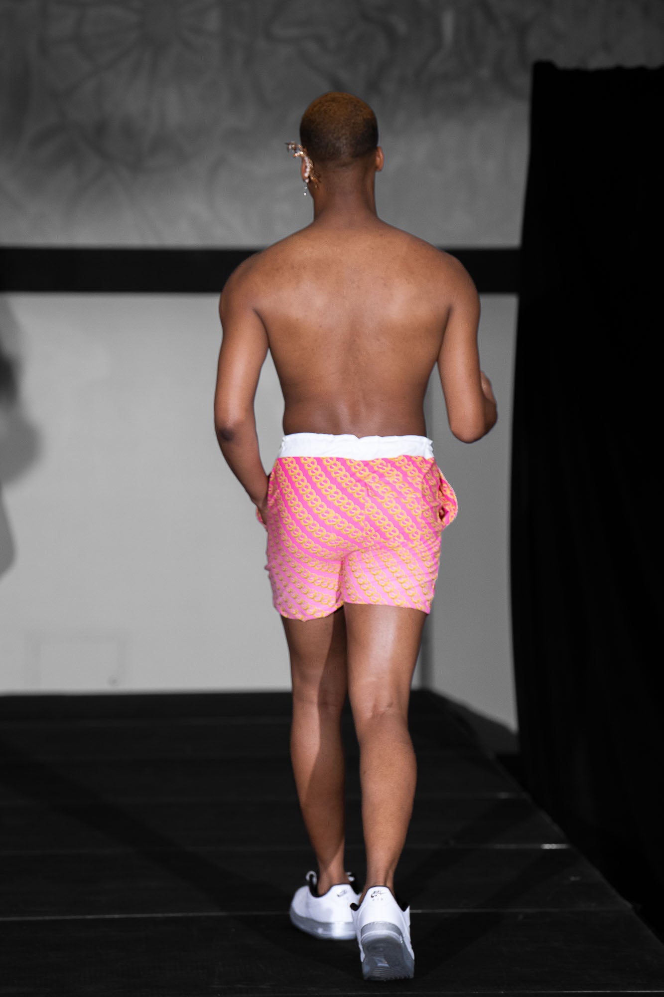 Men's Pink Paradise Thigh High Swim Shorts with Pockets