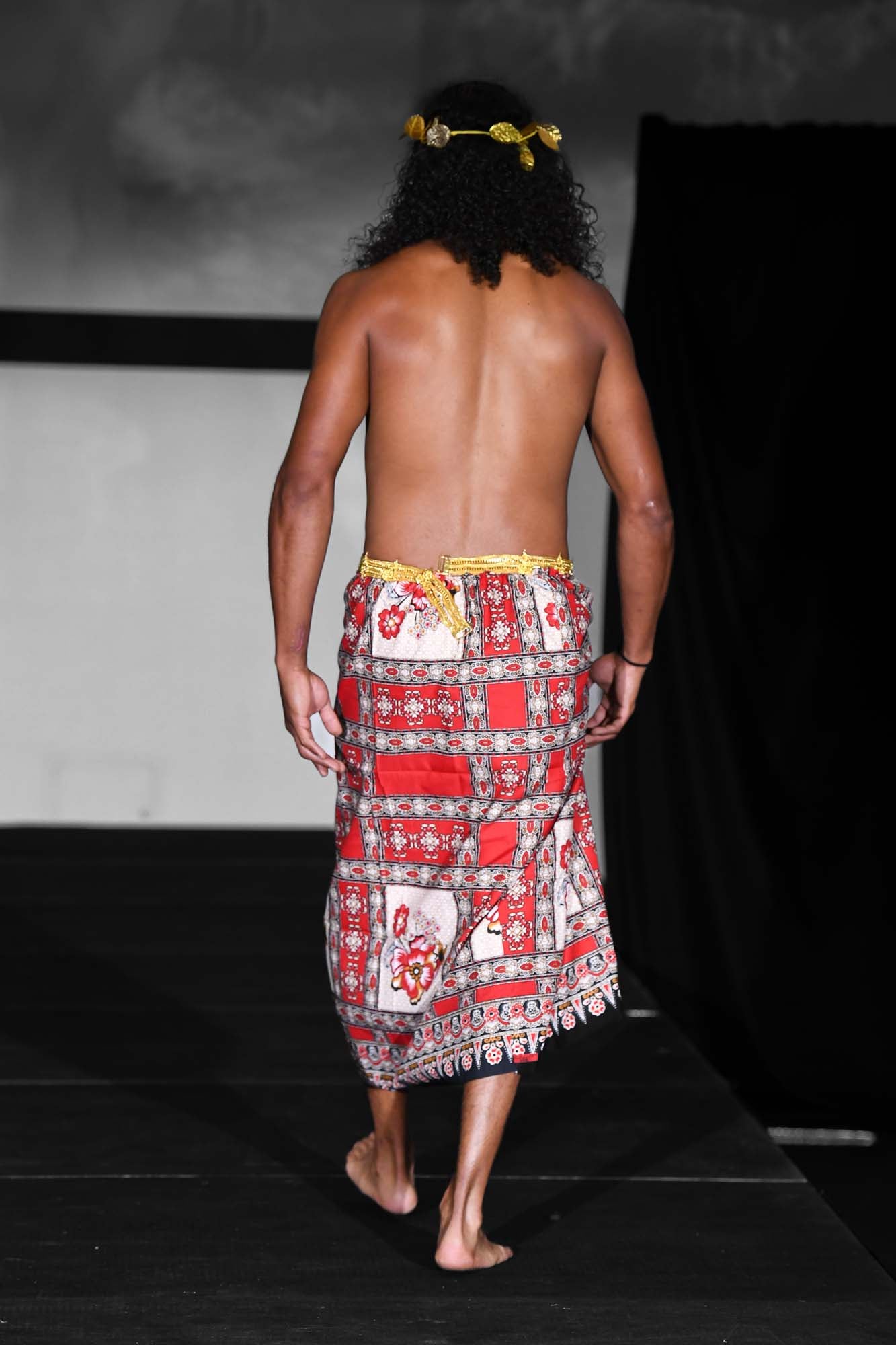 Angkor Print Traditional Red & White Square Sarong Cover-Up